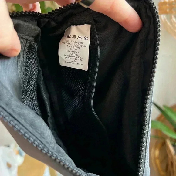 Aldi Dark Gray Belt Bag - 7x4 Fanny Pack, Crossbody Pouch, Travel Organizer - Picture 7 of 8